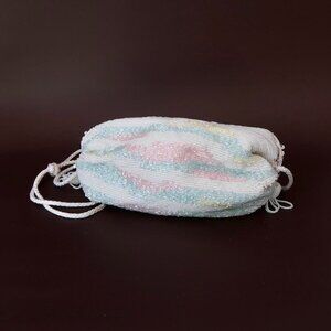 Vintage 90s Vanessa Pastel Beaded Slouchy Evening purse Shoulder Bag